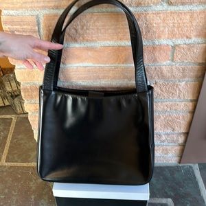 Bally’s black genuine leather shoulder bag